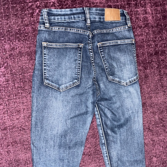 Aeropostale High Rise Curvey Jeggings size 0 blue distressed denim jeans - Picture 9 of 10